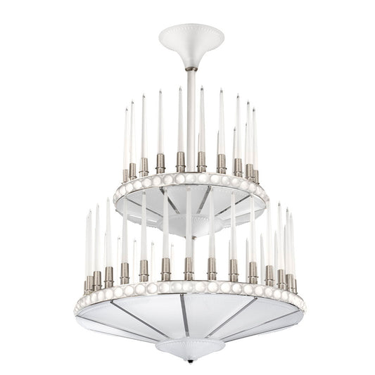Perles Chandelier - 2 Tier Nickel Finish D1000 (Lalique Special Order)