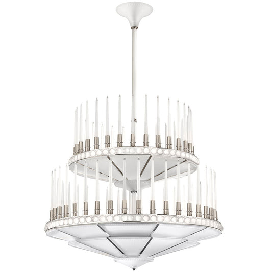 Perles Chandelier - 2 Tier Nickel Finish D1340 (Lalique Special Order)