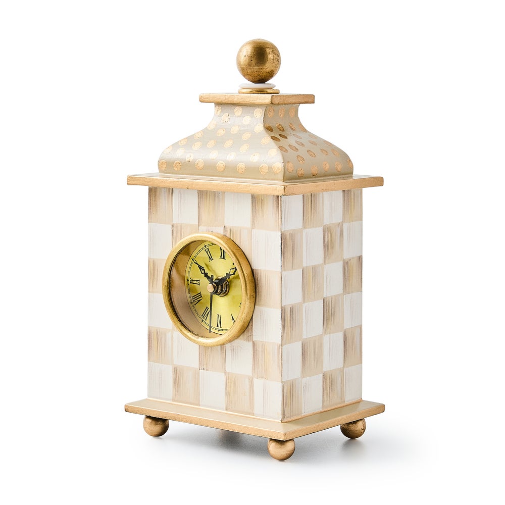 Mocha Check Desk Clock (Mackenzie Childs)
