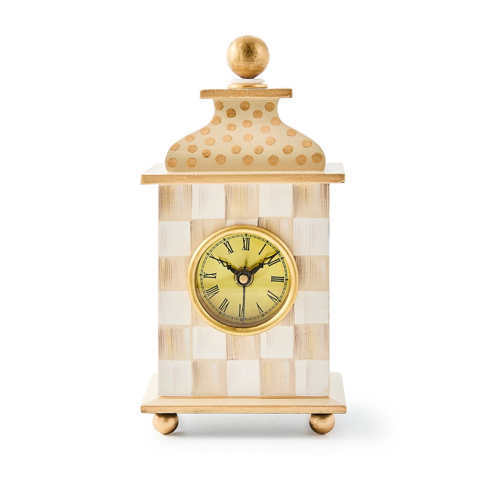 Mocha Check Desk Clock (Mackenzie Childs)