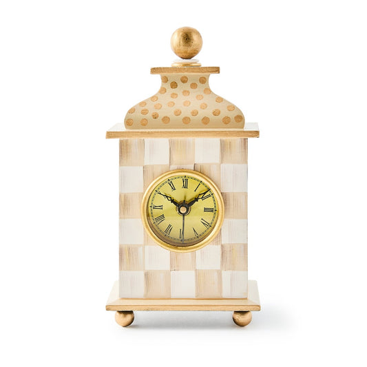 Mocha Check Desk Clock (Mackenzie Childs)