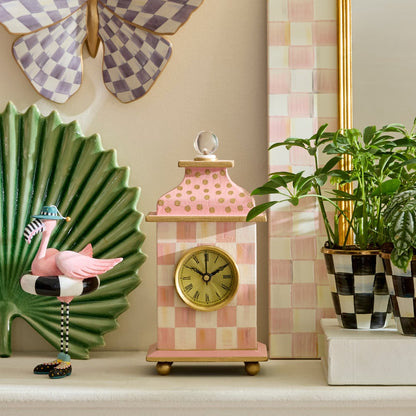 Rosy Check Desk Clock (Mackenzie Childs)