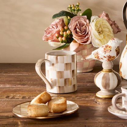 Mocha Check Porcelain Mug (Mackenzie Childs)