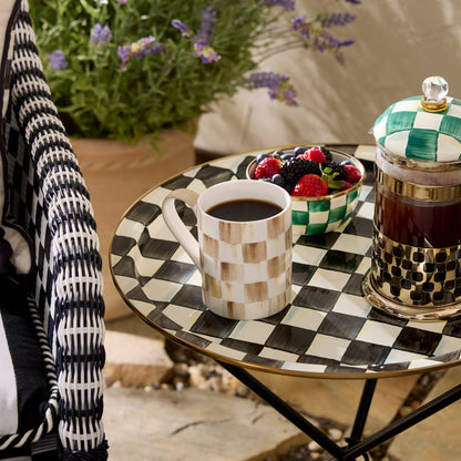 Mocha Check Porcelain Mug (Mackenzie Childs)