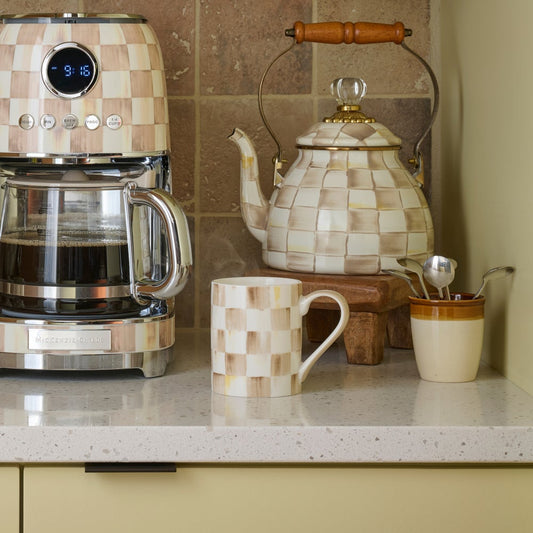 Mocha Check Porcelain Mug (Mackenzie Childs)