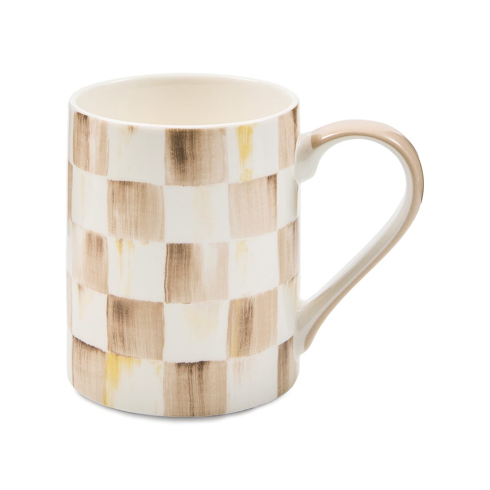 Mocha Check Porcelain Mug (Mackenzie Childs)