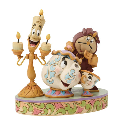 Heart of the Castle (Lumiere, Mrs Potts, Cogsworth and Chip Figurine) PRE ORDER DUE Q3