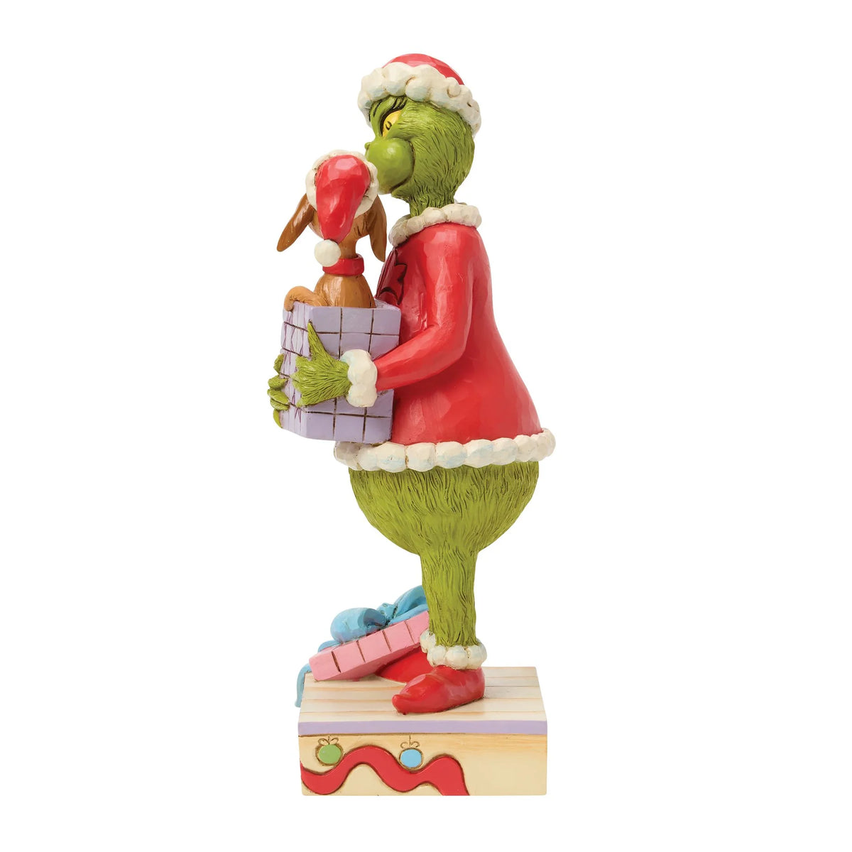 The Grinch Holding Gift with Max Popping Out (Jim Shore)