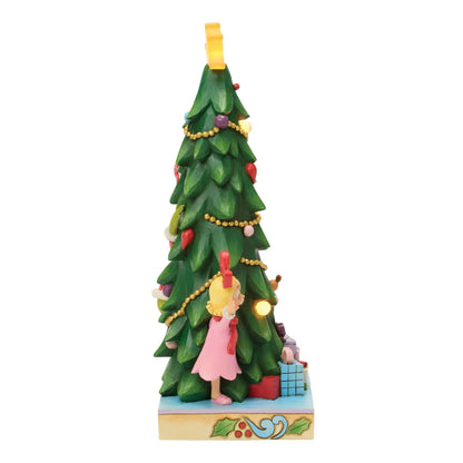 The Grinch, Max and Cindy-Lou Peeking Out From Tree Figurine (Jim Shore)