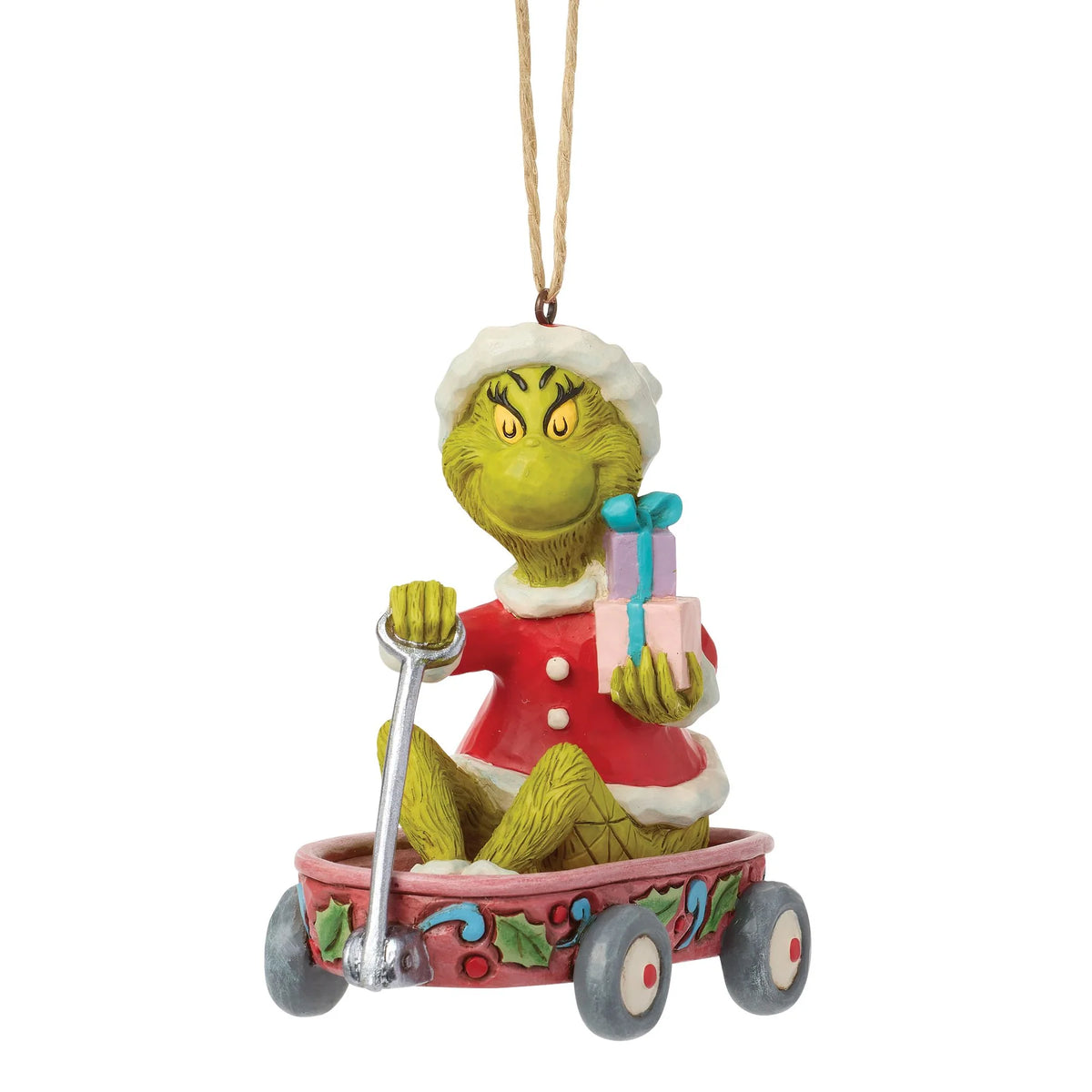 The Grinch in Wagon Hanging Ornament (Jim Shore)