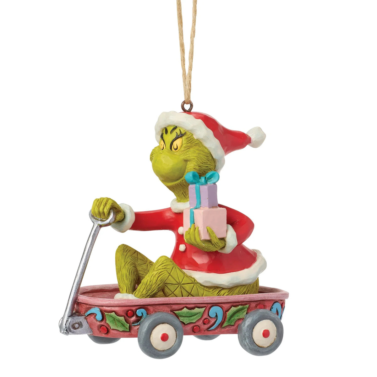The Grinch in Wagon Hanging Ornament (Jim Shore)