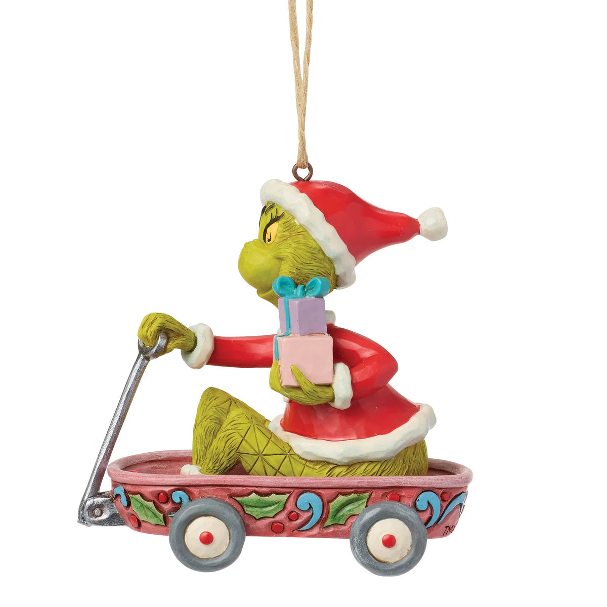 The Grinch in Wagon Hanging Ornament (Jim Shore)