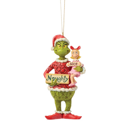 The Grinch and Cindy-Lou with Sign Hanging Ornament (Jim Shore)