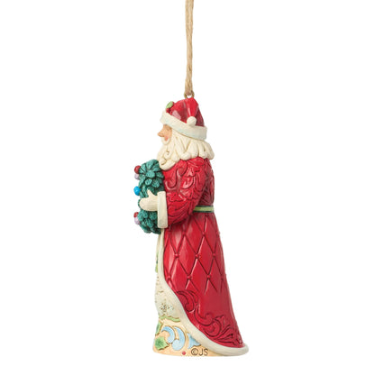 Santa with Wreath Hanging Ornament (Jim Shore - Christmas Ornaments)