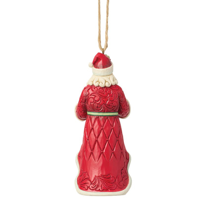 Santa with Wreath Hanging Ornament (Jim Shore - Christmas Ornaments)