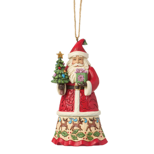 Santa with Gifts Hanging Ornament (Jim Shore - Christmas Ornaments)