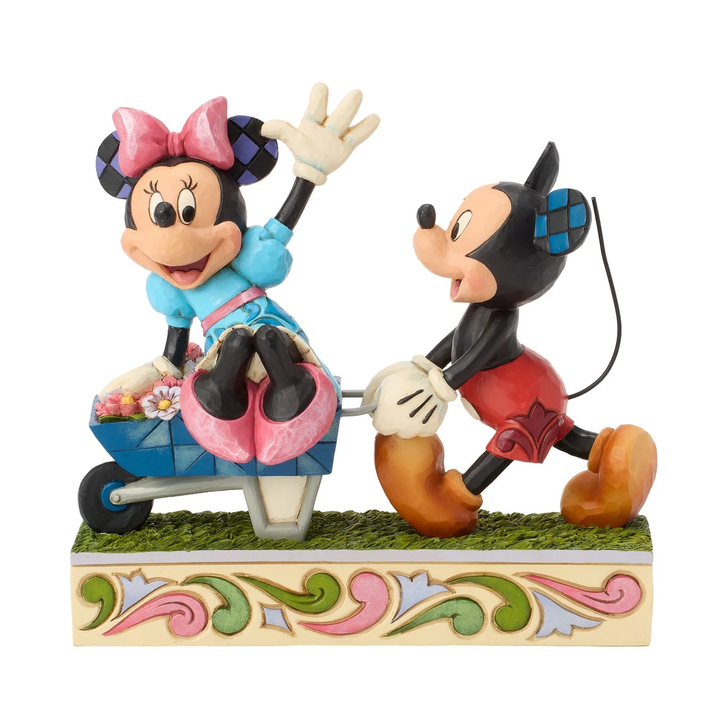 Mickey Minnie Wheelbarrow Figurine (Disney Traditions) - PRE ORDER DUE TBC