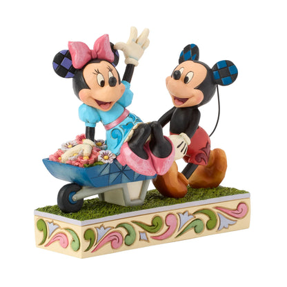 Mickey Minnie Wheelbarrow Figurine (Disney Traditions) - PRE ORDER DUE TBC