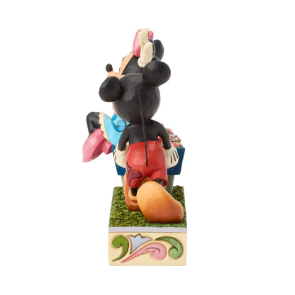 Mickey Minnie Wheelbarrow Figurine (Disney Traditions) - PRE ORDER DUE TBC