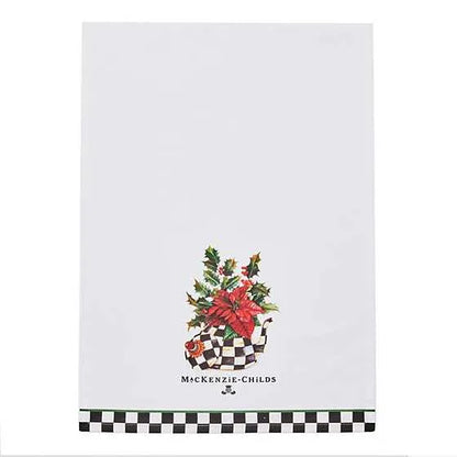 Poinsettia Tea Kettle Dish Towel (Mackenzie Childs)