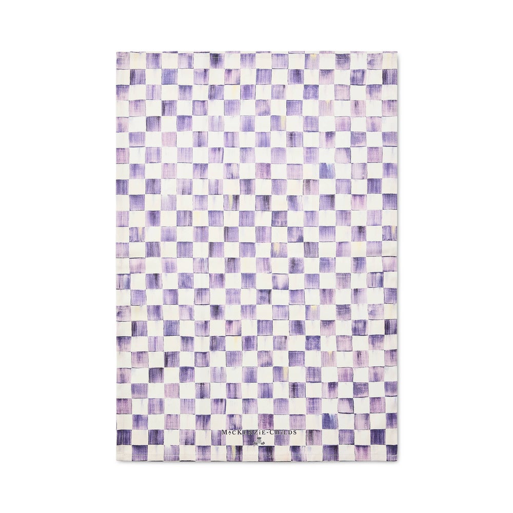Violet Check Printed Dish Towel (Mackenzie Childs)