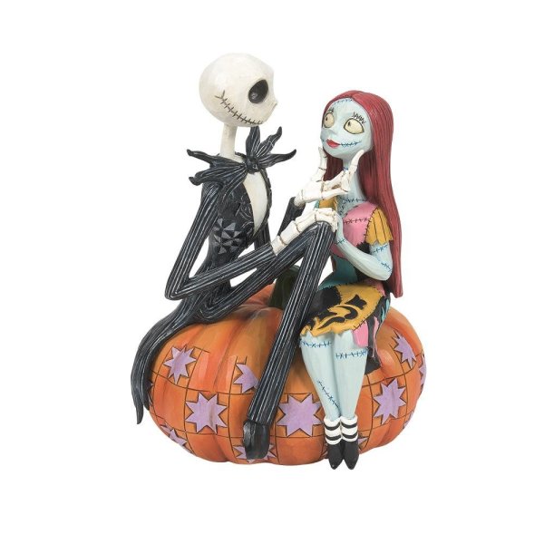Jack and Sally on a Pumpkin Figurine (Disney Traditions) - Pre Order Due Q1 2024