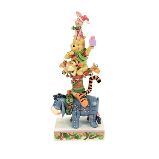 Christmas Winnie the Pooh Stacked Figurine  (Disney Traditions)