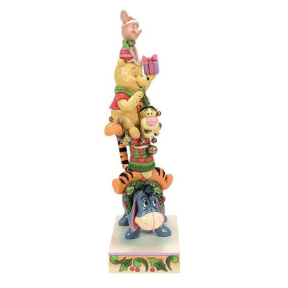 Christmas Winnie the Pooh Stacked Figurine  (Disney Traditions) - Pre Order Due Q2 2024