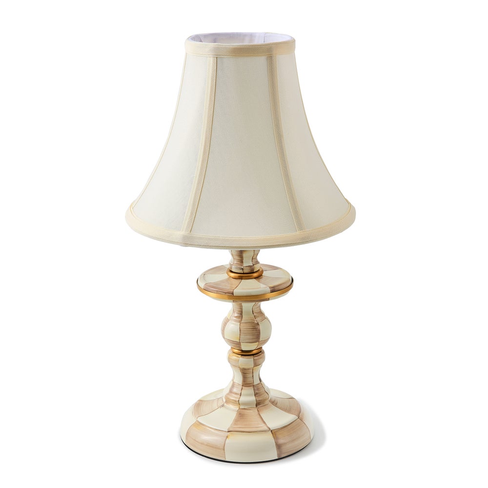 Mocha Check Candlestick Lamp (Mackenzie Childs)