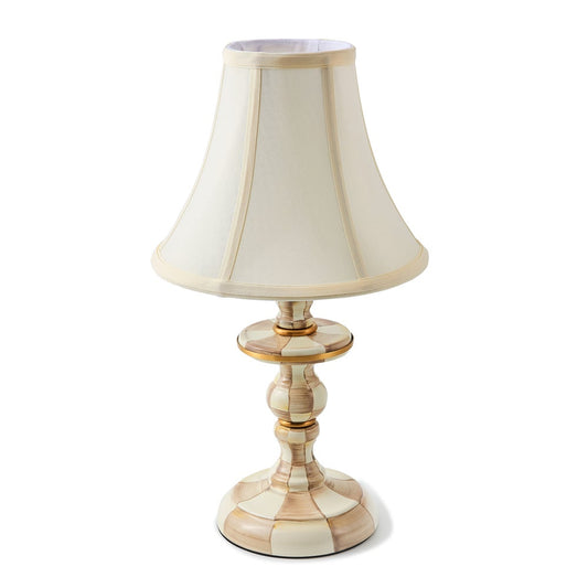 Mocha Check Candlestick Lamp (Mackenzie Childs)