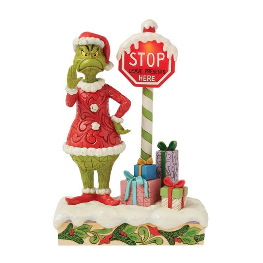 The Grinch with Flashing Stop Sign Figurine (Jim Shore)