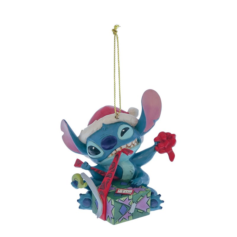 Stitch Unwrapping Gift Hanging Ornament (Disney Traditions by Jim Shore)