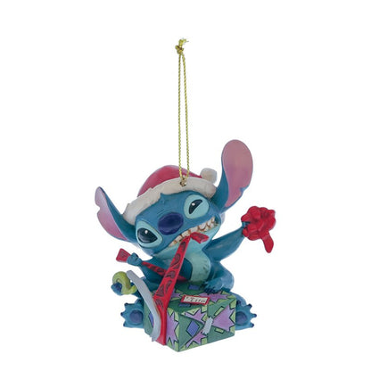Stitch Unwrapping Gift Hanging Ornament (Disney Traditions by Jim Shore)