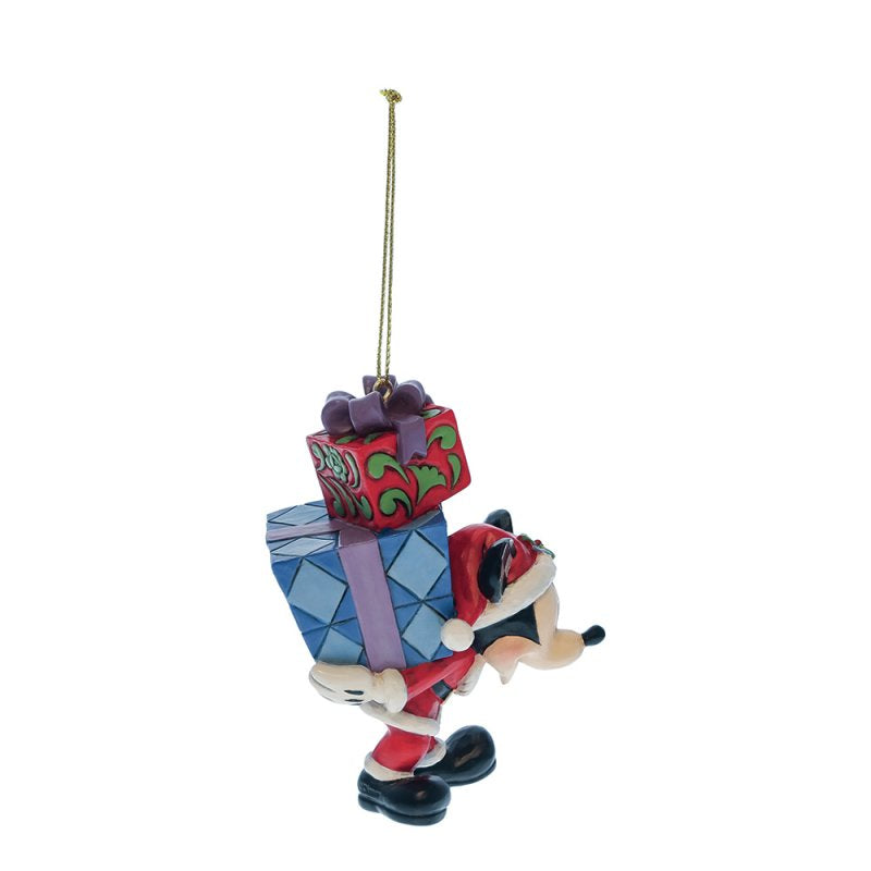 Mickey with Gifts on his Back Hanging Ornament (Disney Traditions by Jim Shore)