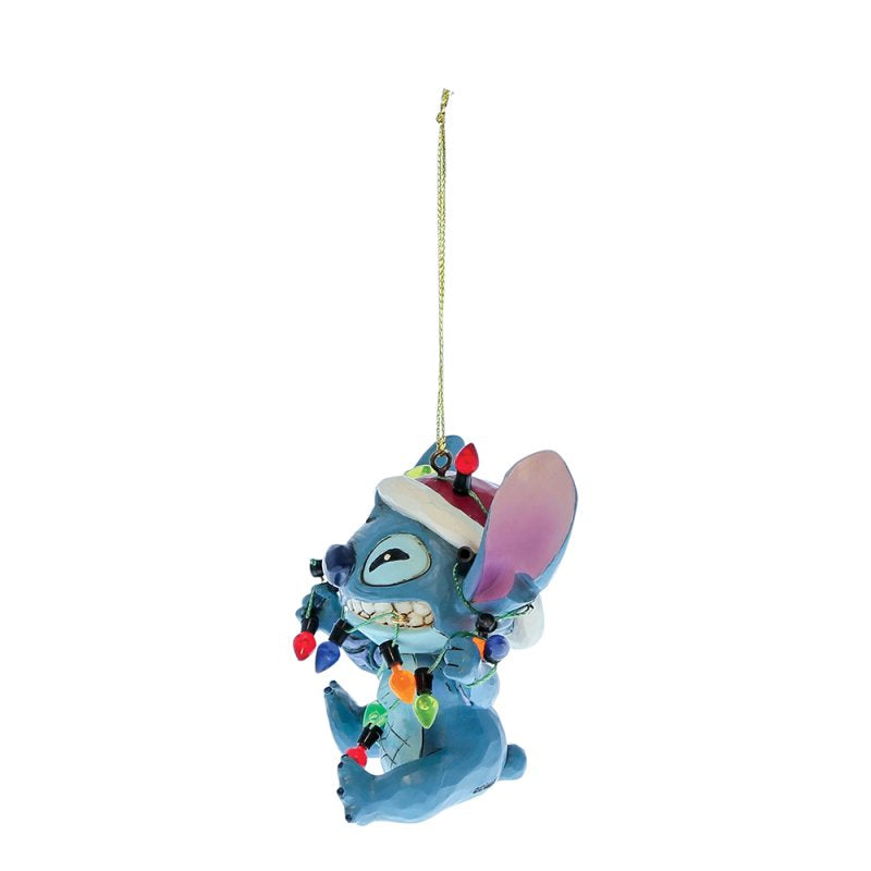 Stitch Wrapped In Lights Hanging Ornament - Pre Order Due November (Disney Traditions by Jim Shore)
