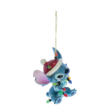 Stitch Wrapped In Lights Hanging Ornament - Pre Order Due November (Disney Traditions by Jim Shore)