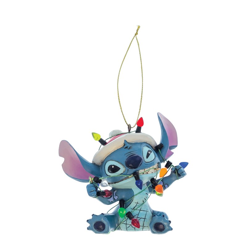 Stitch Wrapped In Lights Hanging Ornament - Pre Order Due November (Disney Traditions by Jim Shore)