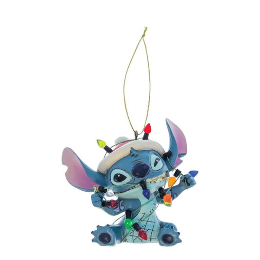 Stitch Wrapped In Lights Hanging Ornament - Pre Order Due November (Disney Traditions by Jim Shore)
