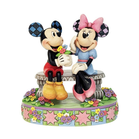 A Blooming Romance - (Mickey & Minnie Spring bench) (Disney Traditions)  - Pre Order Due November
