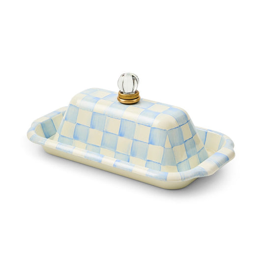 Sky Blue Check Butter Box (Mackenzie Childs) - PRE ORDER