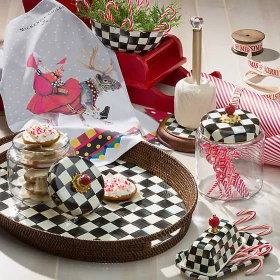 Courtly Check Enamel Butter Box (Mackenzie Childs)