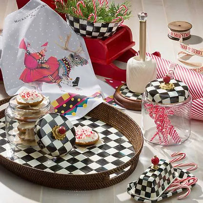 Courtly Check Enamel Butter Box (Mackenzie Childs)