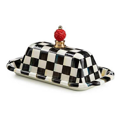 Courtly Check Enamel Butter Box (Mackenzie Childs)