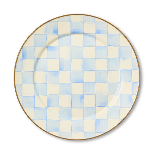 Sky Blue Check Charger/Plate (Mackenzie Childs)