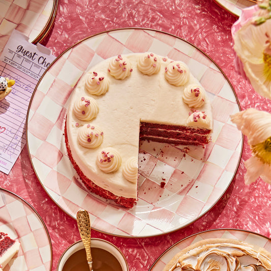 Rosy Check Enamel Charger/Plate (Mackenzie Childs)