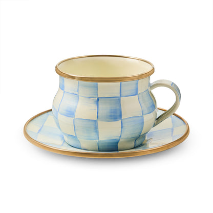 Sky Blue Check Teacup (Mackenzie Childs) - PRE ORDER