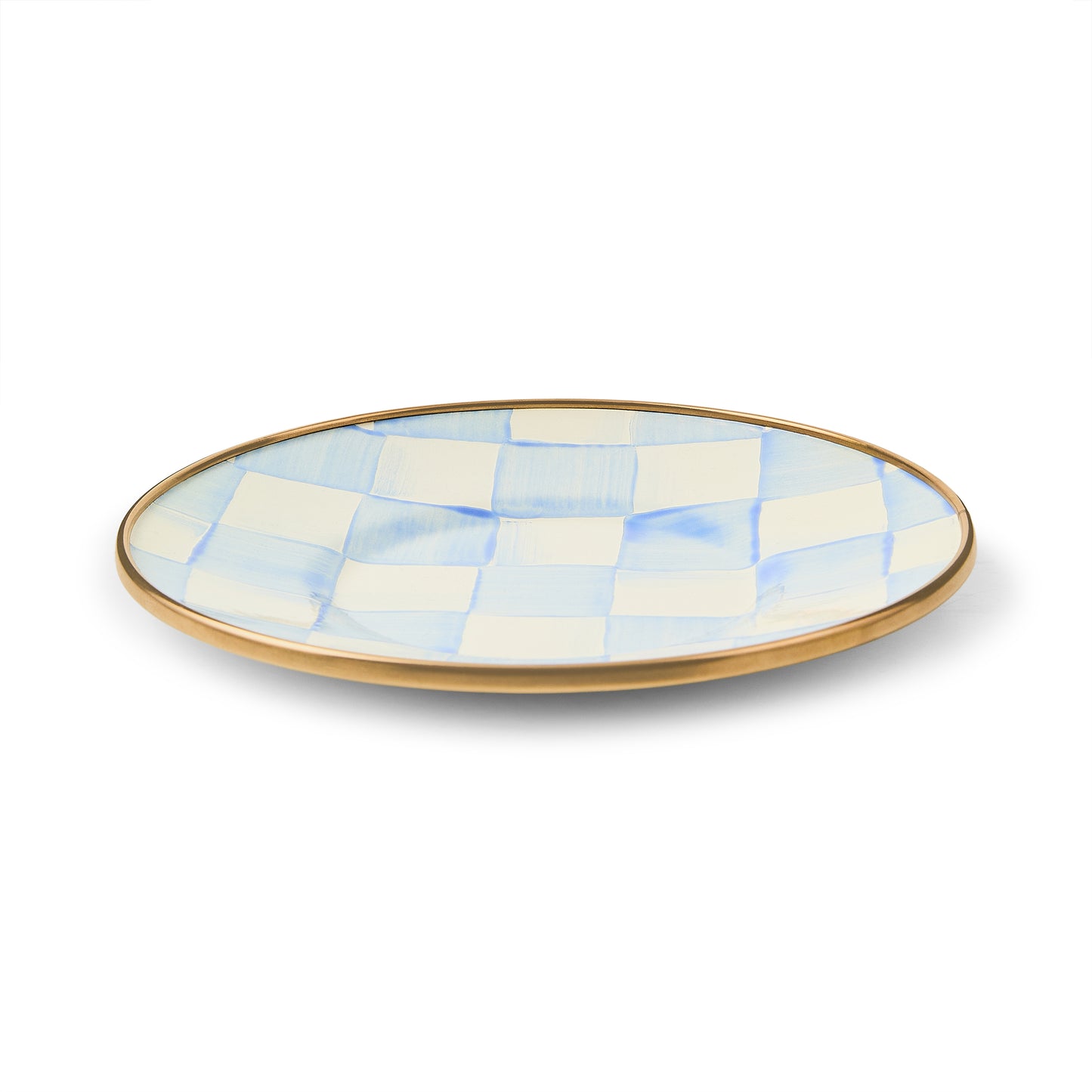 Sky Blue Check Saucer (Mackenzie Childs) - PRE ORDER