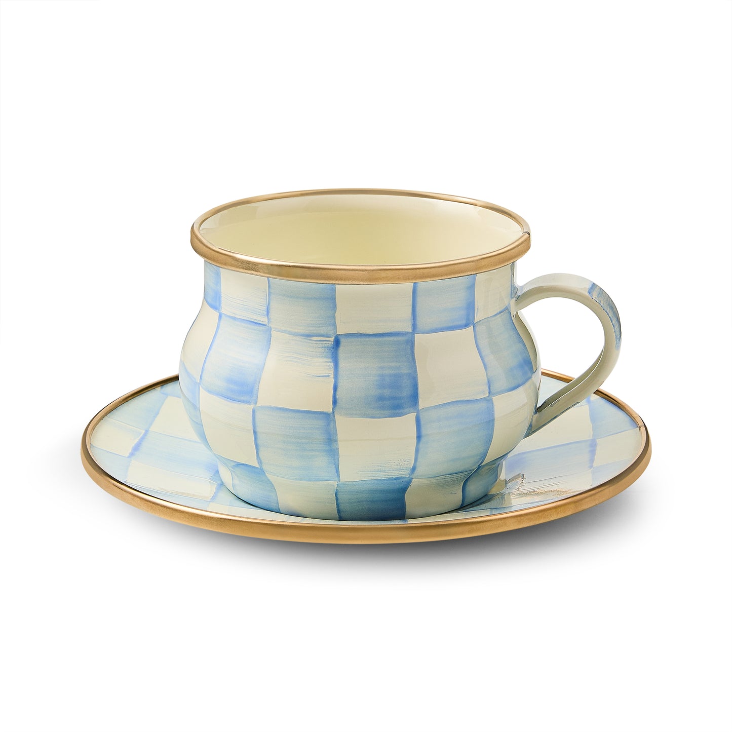 Sky Blue Check Saucer (Mackenzie Childs) - PRE ORDER