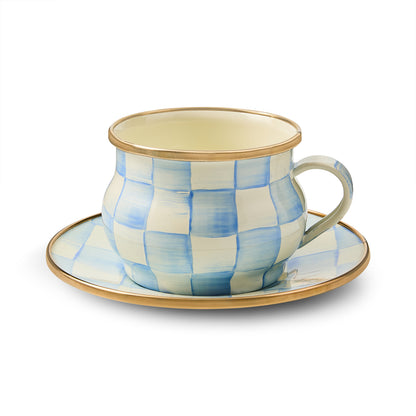Sky Blue Check Saucer (Mackenzie Childs) - PRE ORDER