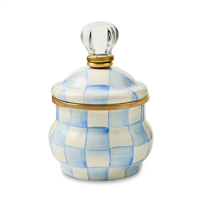 Sky Blue Check Lidded Sugar Bowl (Mackenzie Childs) - PRE ORDER